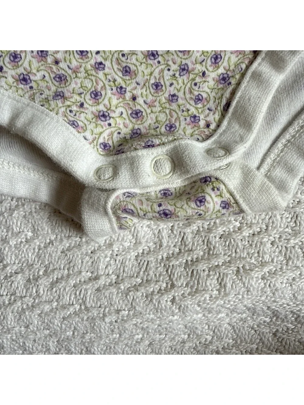 Vintage 2002 Gymboree Pink Floral Paisley Ruffle Collar Bodysuit 6-12M Snap